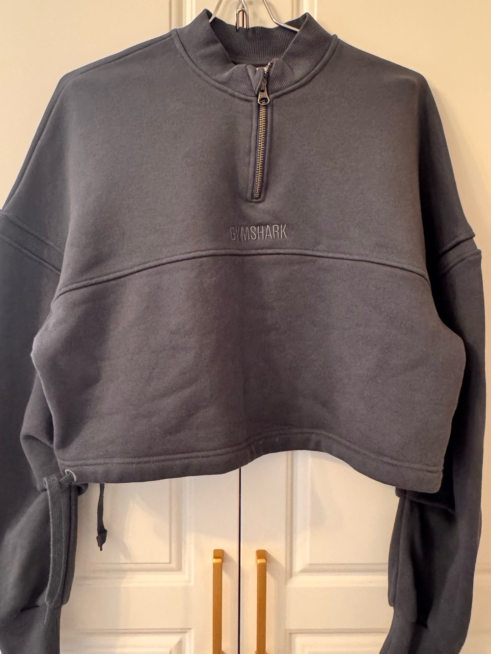 Gymshark Women's Charcoal Half-Zip Cropped Sweater Set